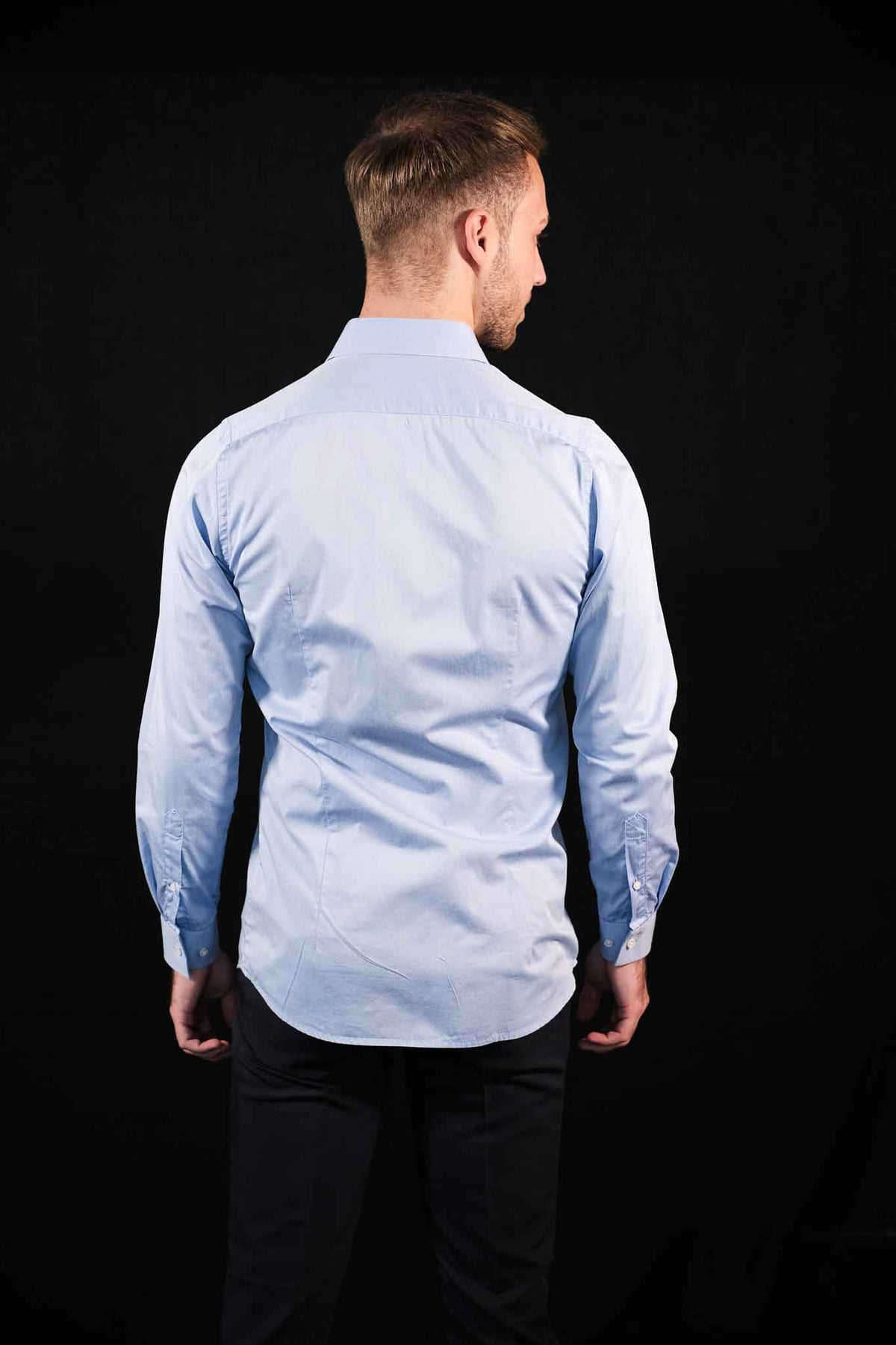 High Quality Twill Shirt Medium Blue Modern Fit (Straight Cut)