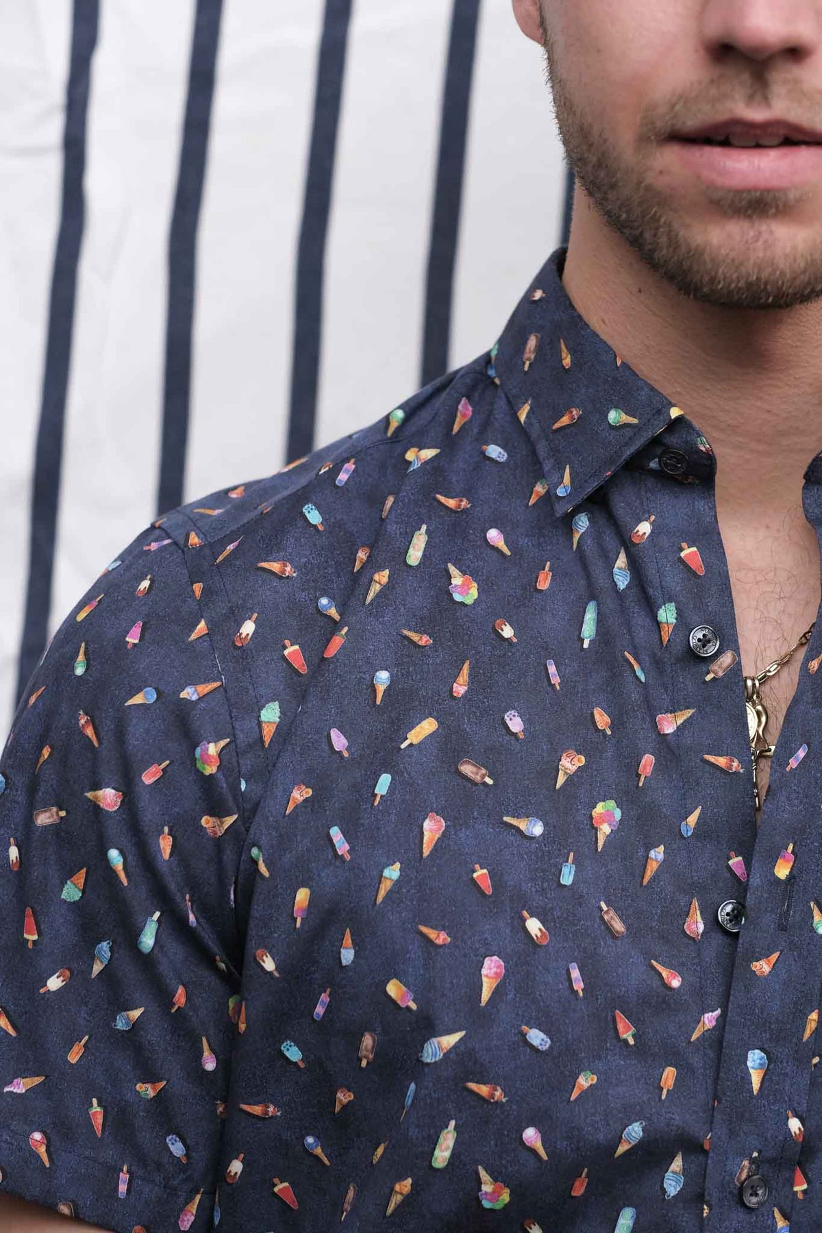 Casual shirt with summery print pattern (Art. 2224-C-KA)