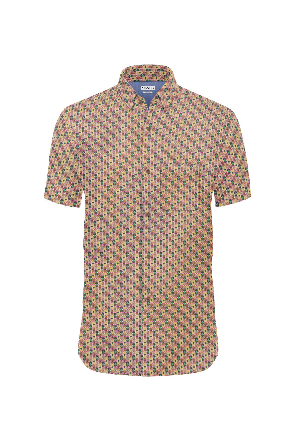 Casual shirt with graphic pattern in multicolor (Art. 2231-C-KA)
