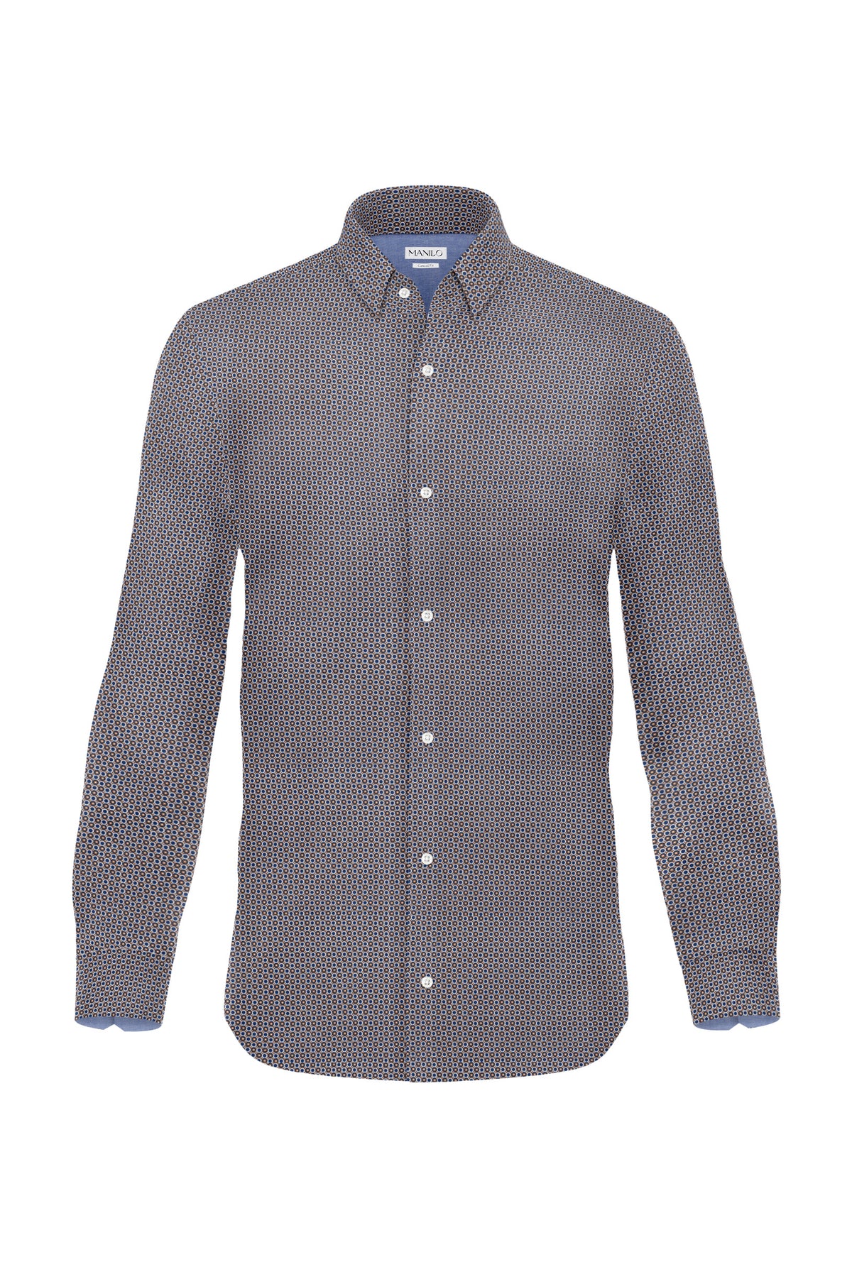 Casual shirt with graphic pattern in brown (Art. 2233-C)