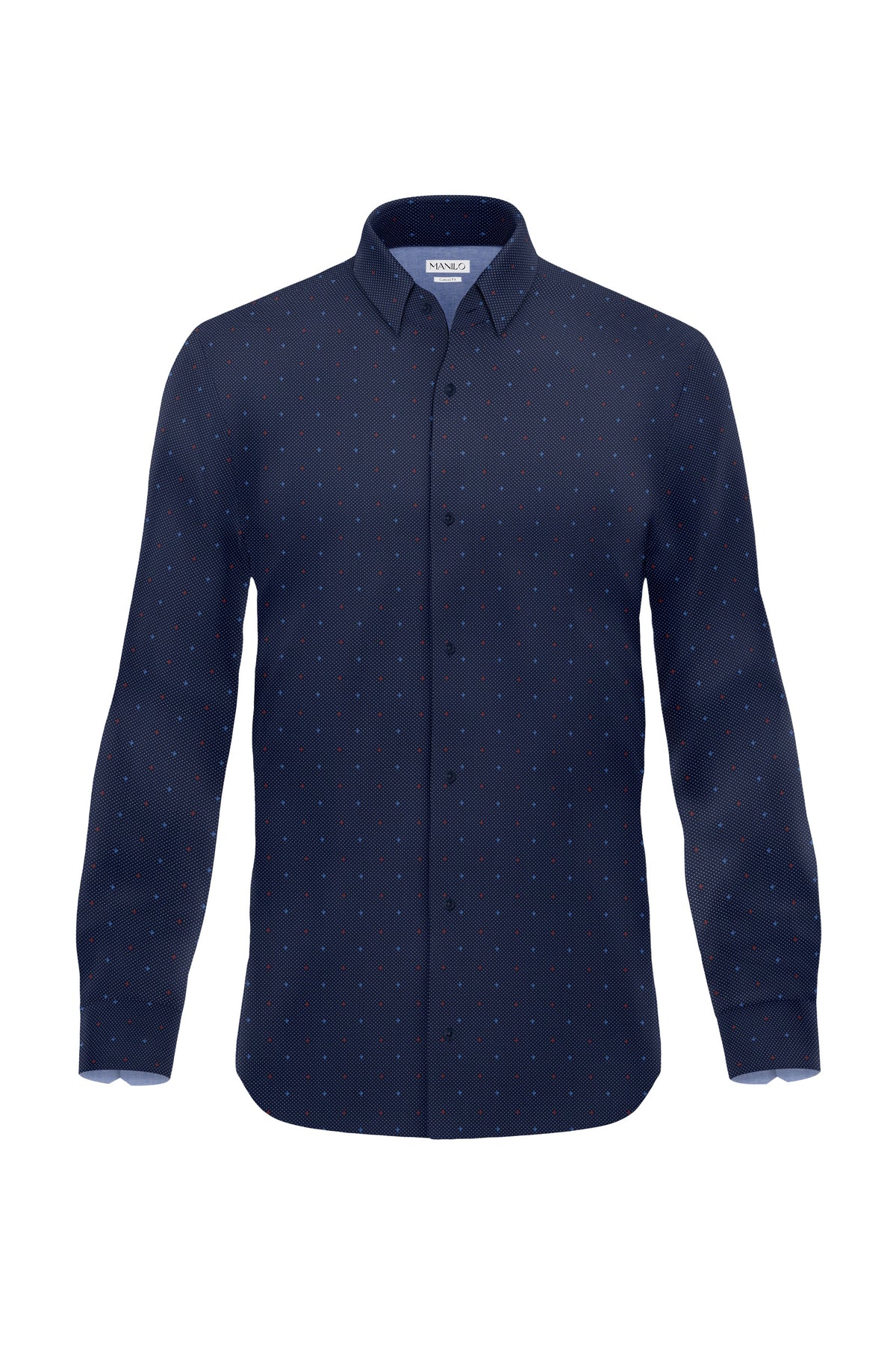 Casual shirt with graphic pattern in navy (Art. 2234-C)