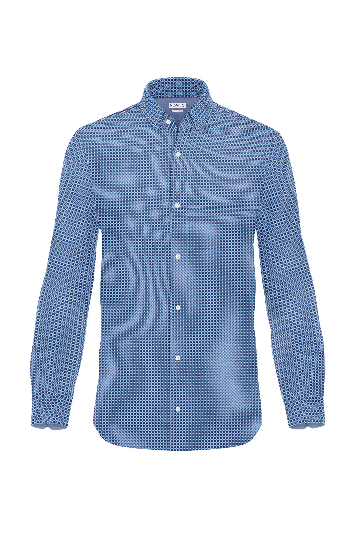 Casual shirt with graphic pattern in blue (Art. 2235-C)