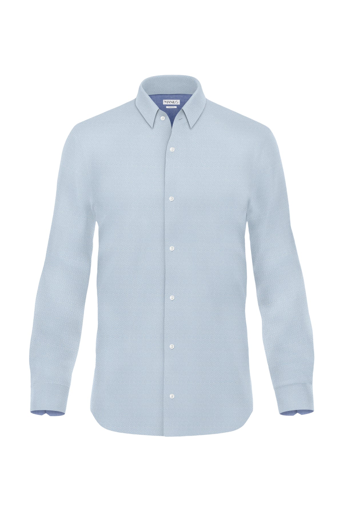 Casual shirt with graphic pattern in light blue (Art. 2239-C)