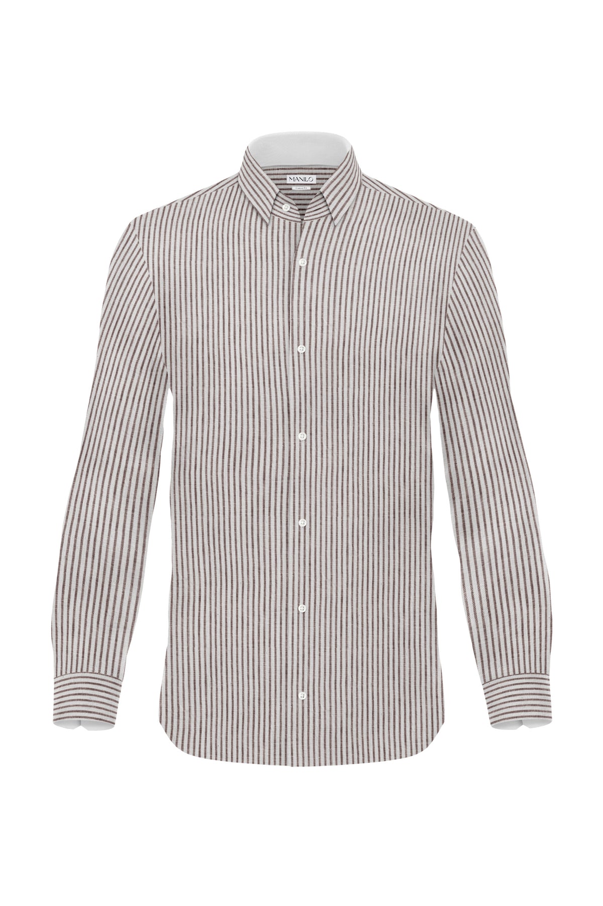 Linen shirt with stripes in brown (Art. 2263-C)