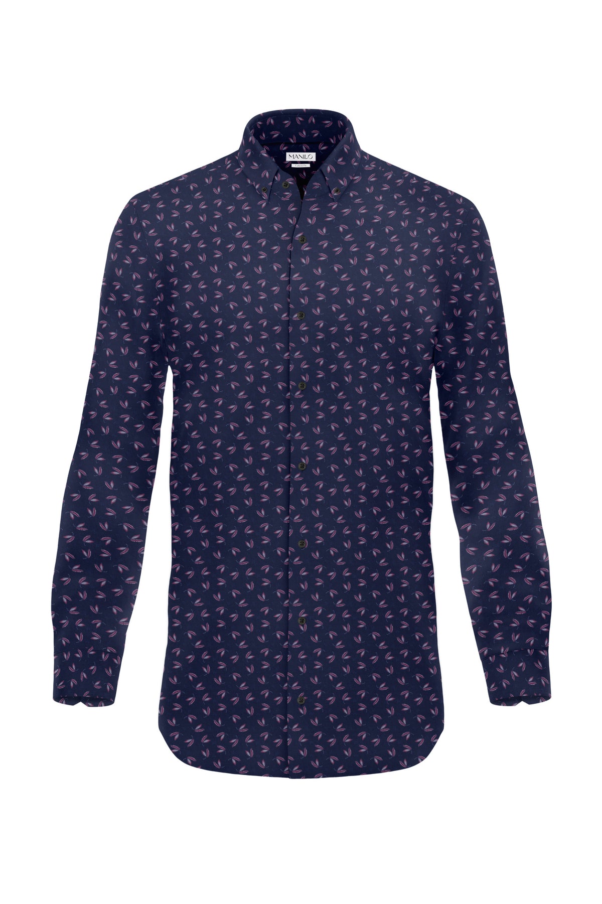 Navy/Red Printed Floral Pattern Casual Shirt (Art. 2103-C)