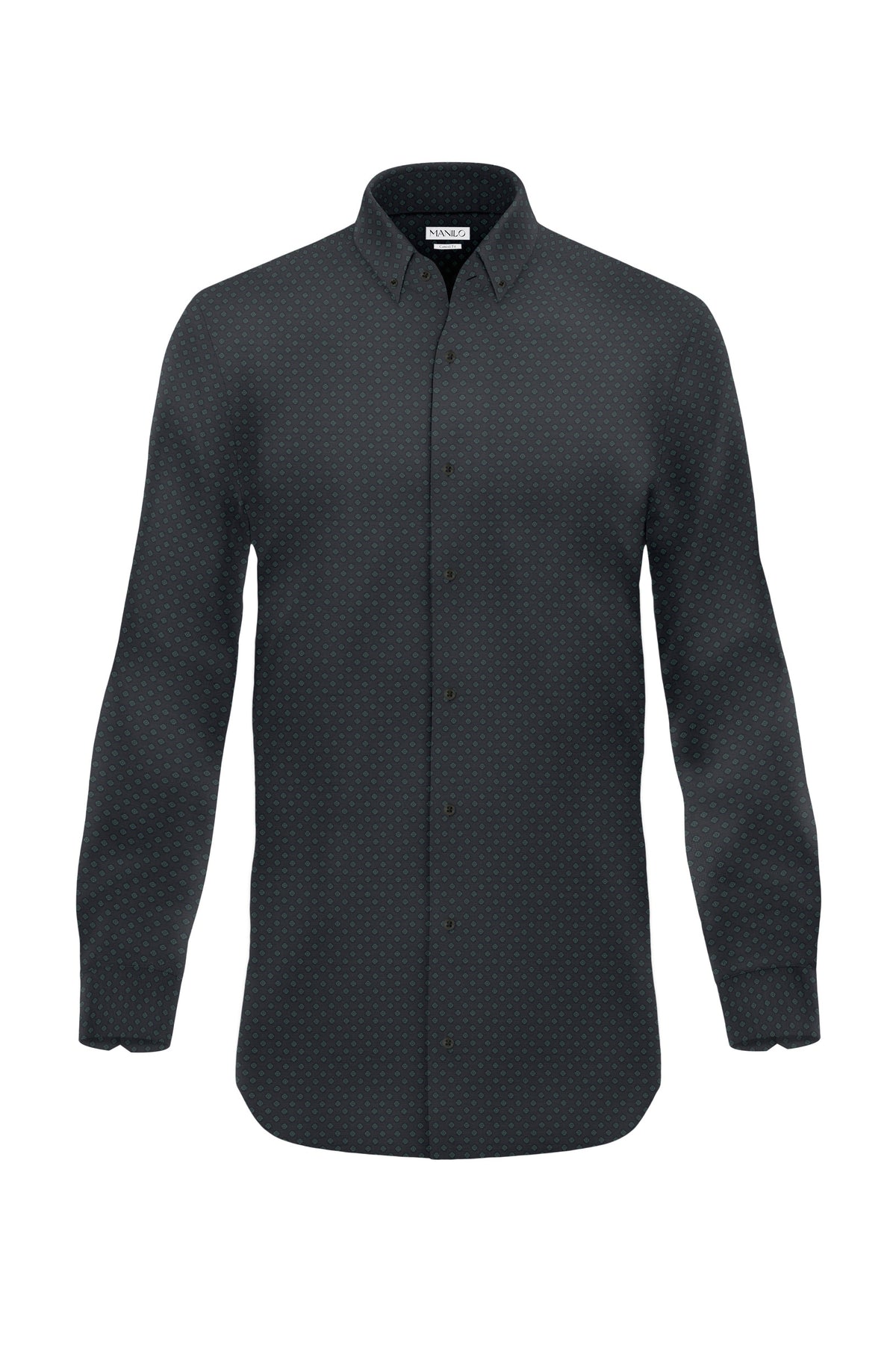 Printed casual shirt with graphic pattern in dark green (Art. 2111-C)