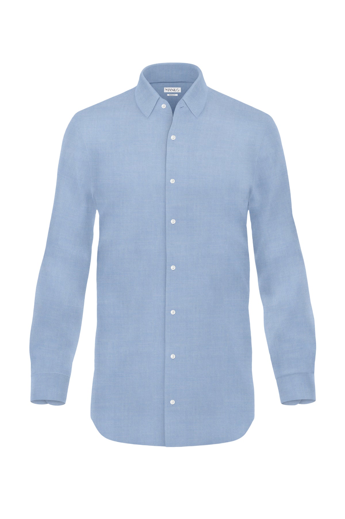 Hochwertiges Twill-Hemd Mittelblau Modern Fit (gerade geschnitten)